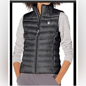 Spyder Down Puffer Vest Black Pocketed Full Zip Size Small